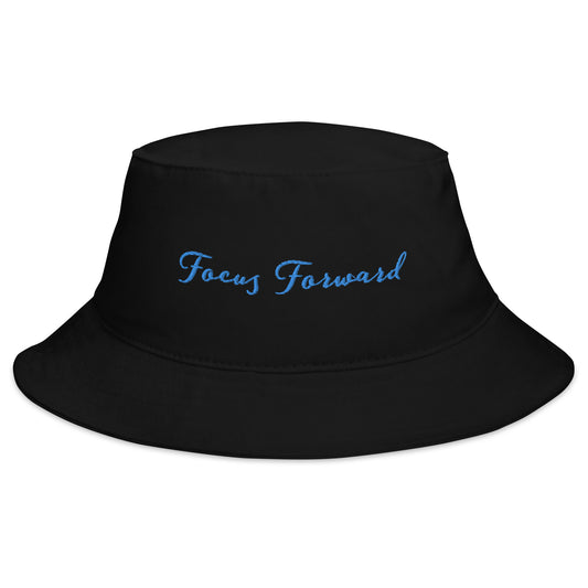 New Black and Blue Focus Forward Bucket Hat