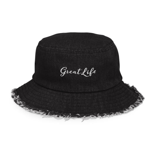 GreatLife Distressed denim bucket hat