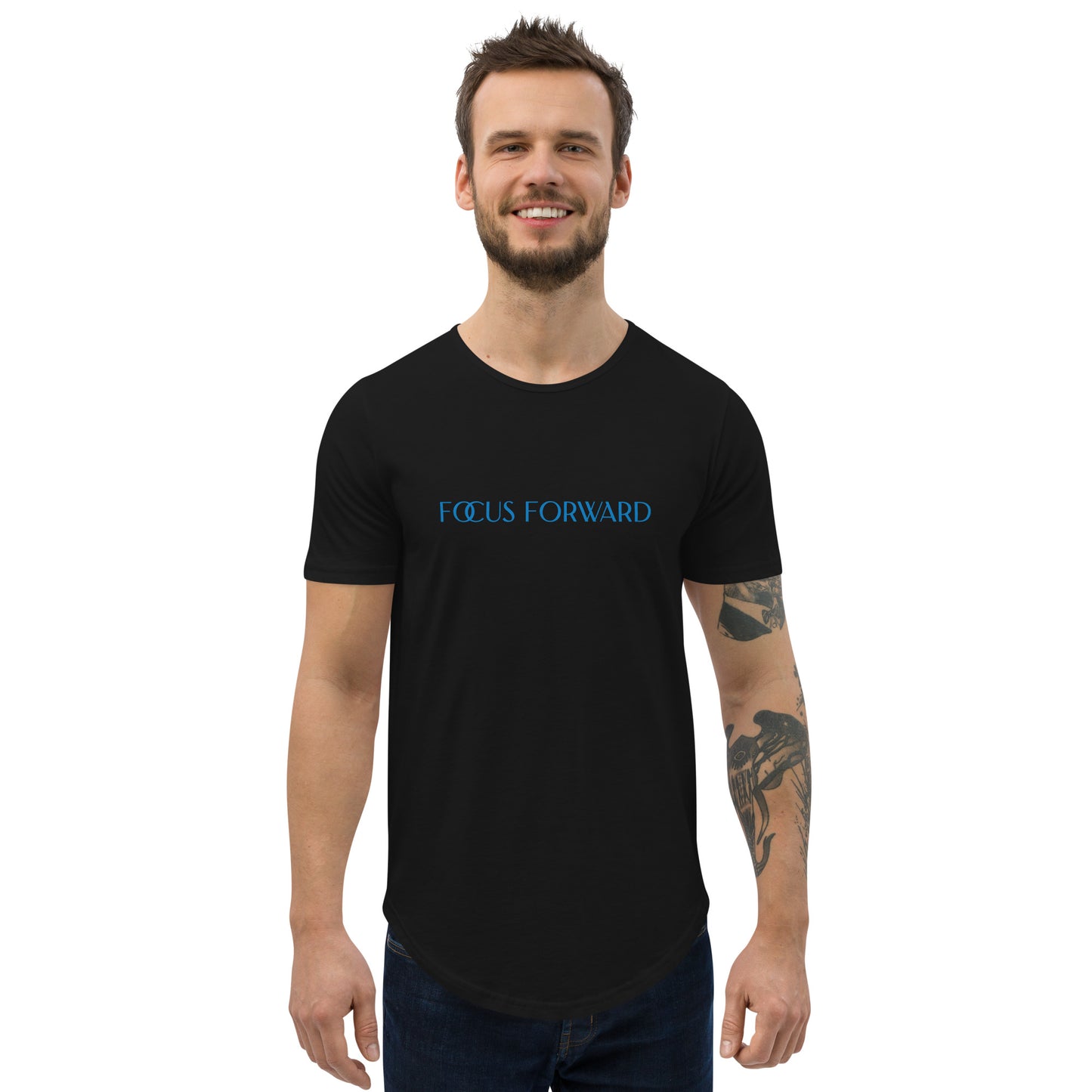 New Focus Forward Men's Curved Hem T-Shirt