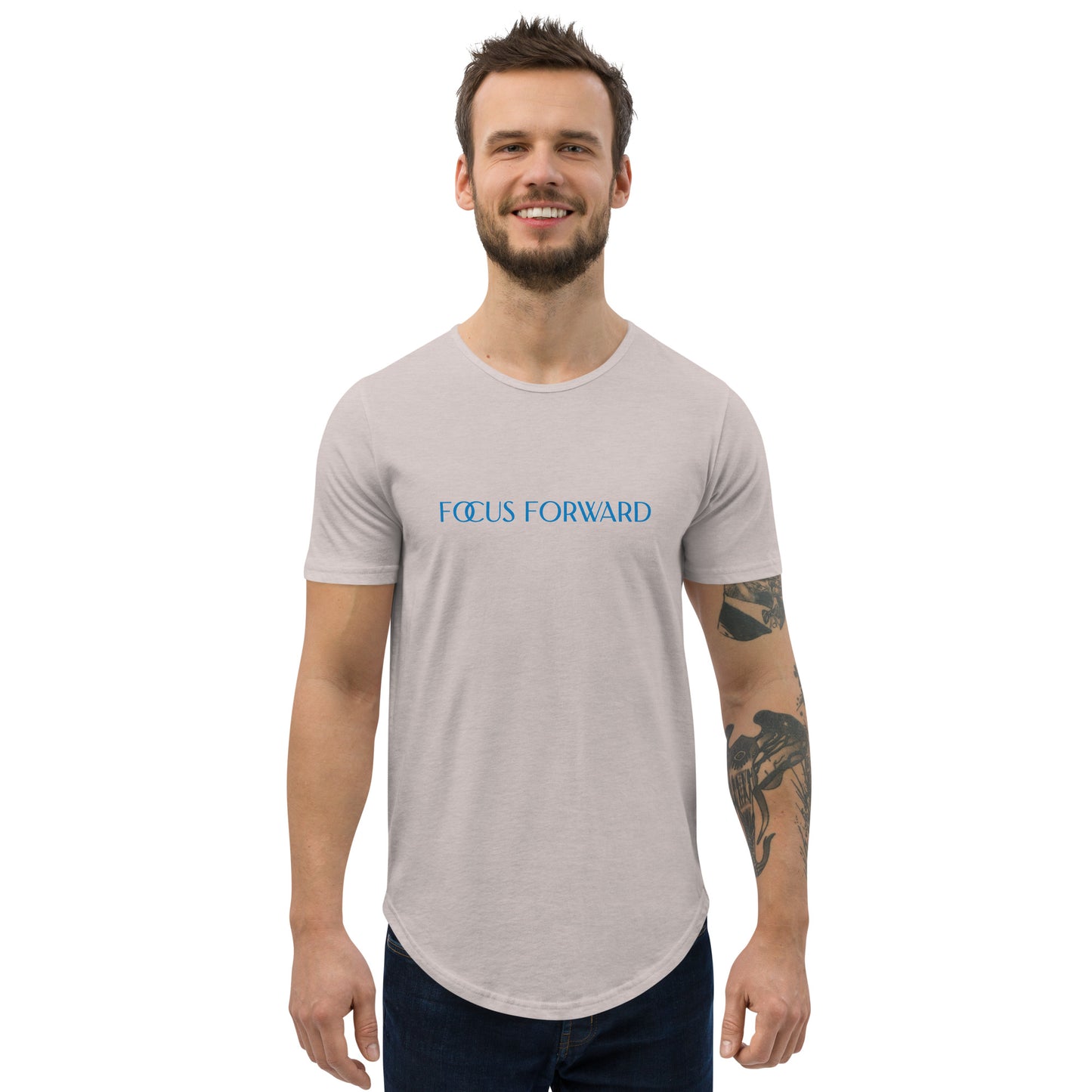 New Focus Forward Men's Curved Hem T-Shirt