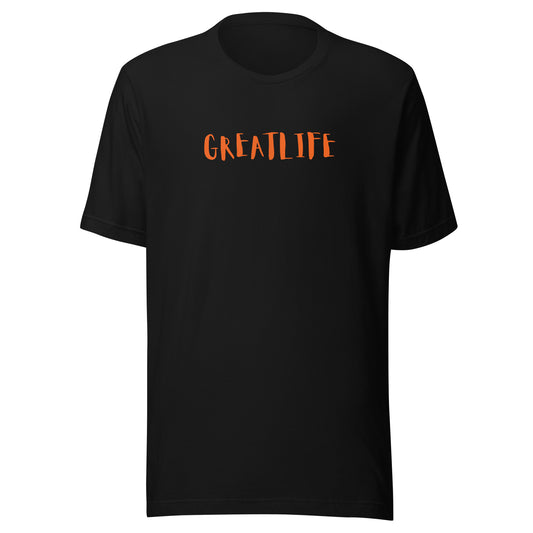 Orange print GREATLIFE Unisex t-shirt