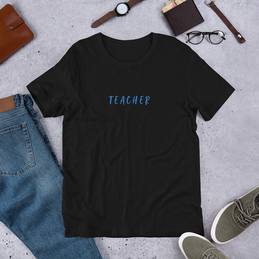New Black and Blue TEACHER Unisex t-shirt