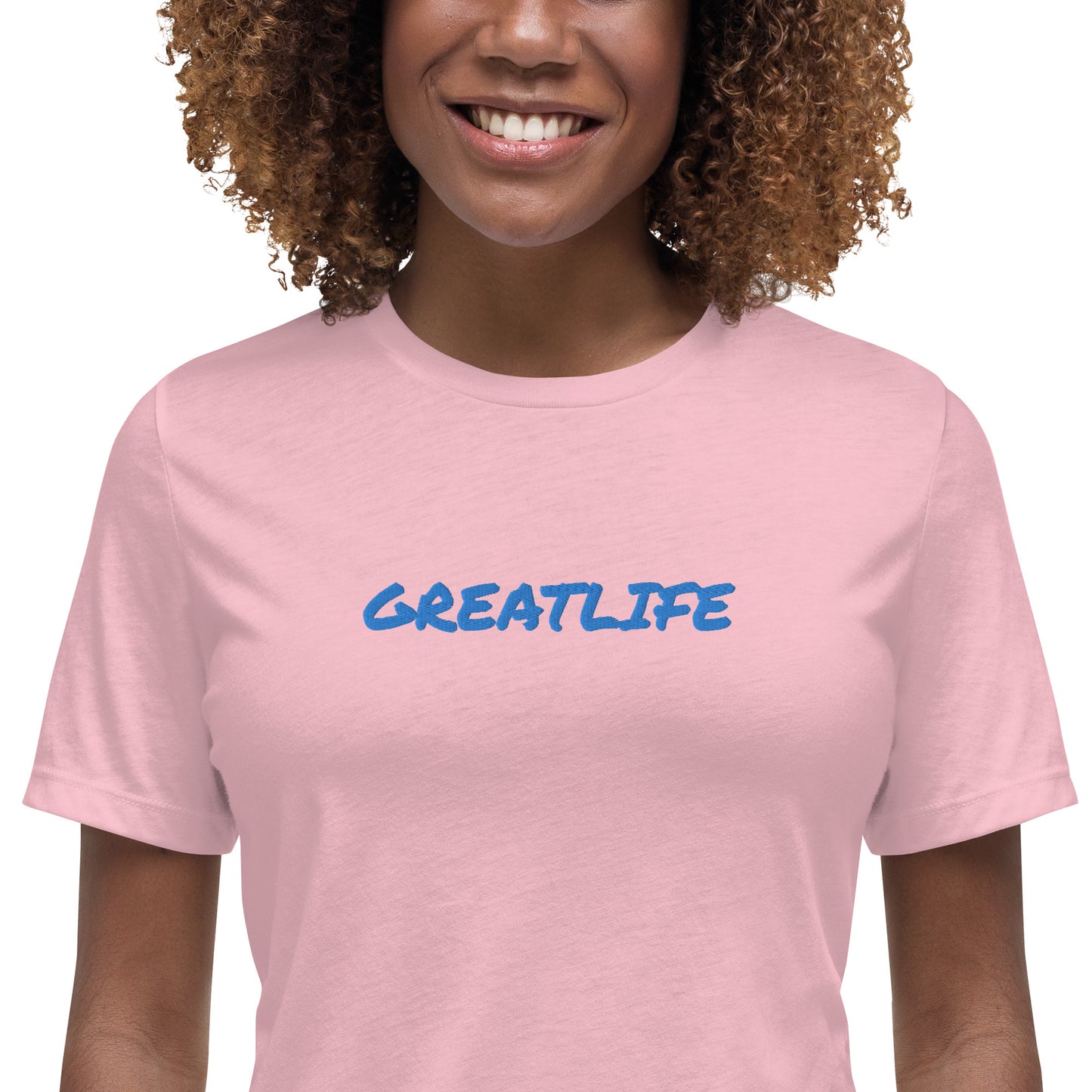 Pink and blue Women's Relaxed T-Shirt